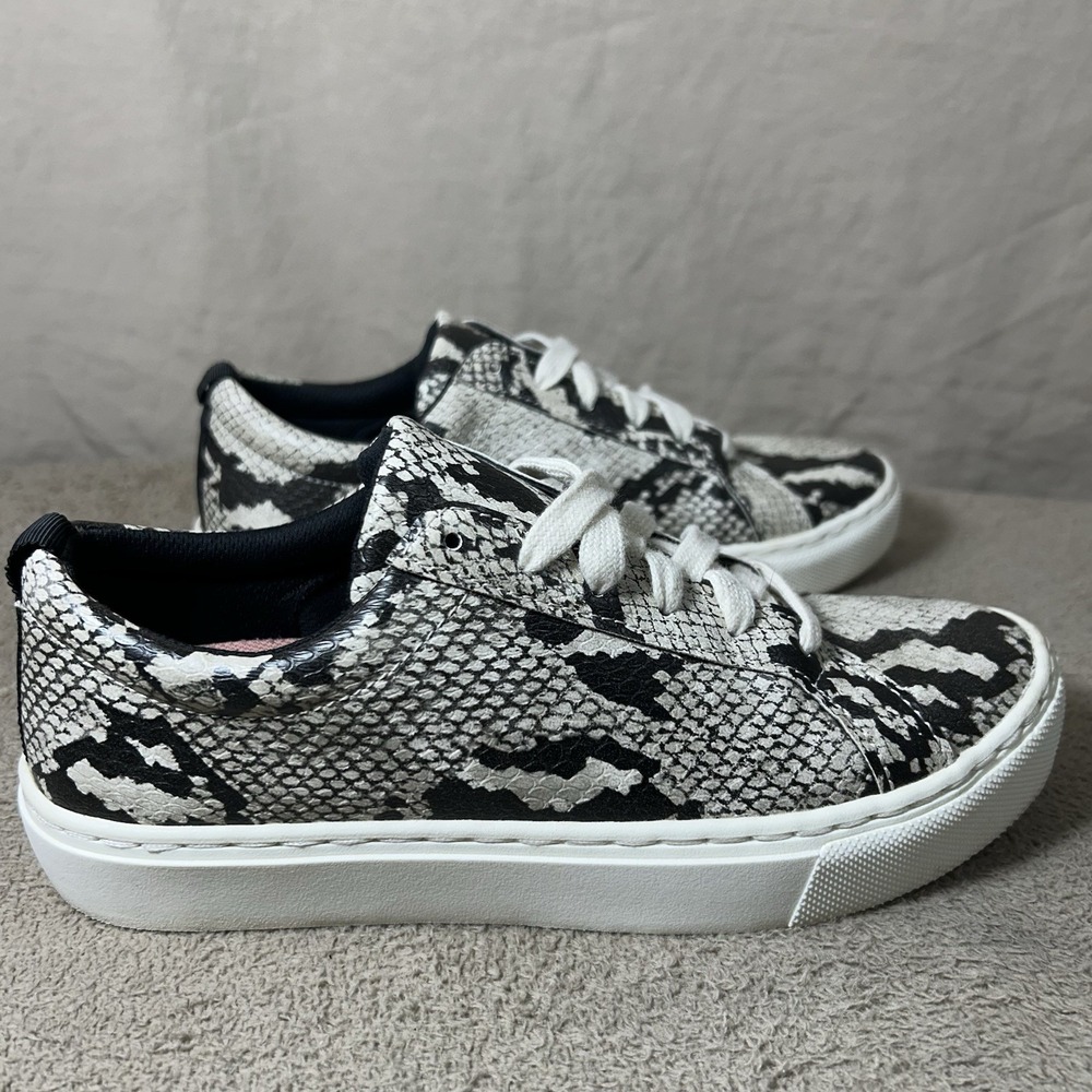 Dr Scholl's Be Free Snake Print Lace Up Sneakers Women's 6.5M‎ Comfort Shoes